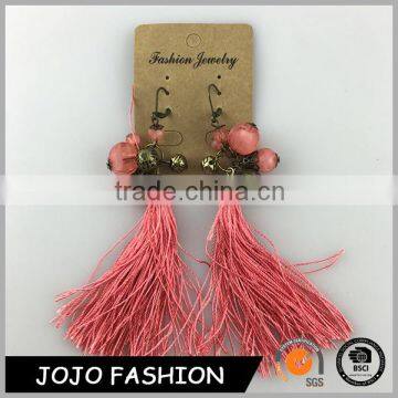 Earrings For Non Pierced Ears Fashion Resin Long Fabric Tassel Jewelry