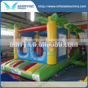 Inflatable slide with bouncy house