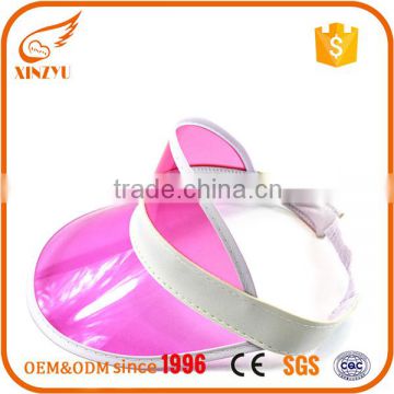 Wholesale UV protection transparent plastic pvc rain sun visor cap