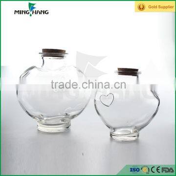 720ml hot selling unique shap glass storage jar with cork