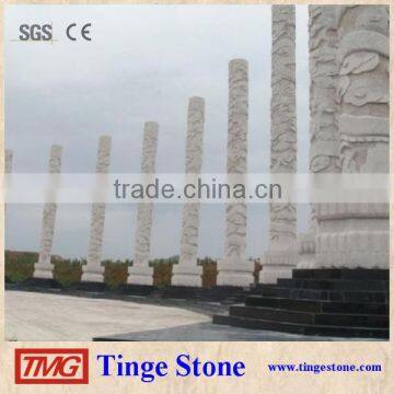 White marble natural stone column and pillar for outdoor decoration