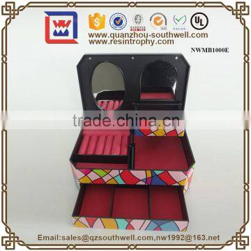 Fashion Plastic Jewelry Box With Drawer Music Jewelry Box