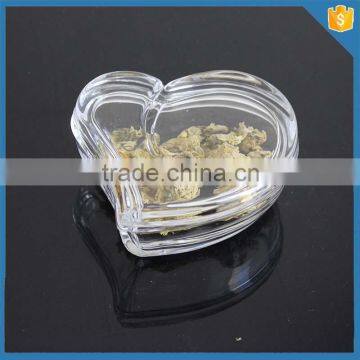 Discount! heart shaped crystal jar glass candy with lid