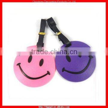 Smile face 2D silicone luggage tag for free promotion (MYD-LT6666)