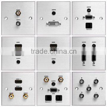 Metal Multimedia Wall Oulet Connector With RCA VGA HDMI NET AV USB photo-4