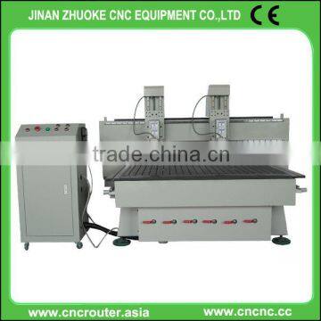 Woodworking CNC Router With 2 Air Cooling Spindles/Vacuum Table/DSP Control ZK-1325-2