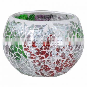 Mix color Craft Mosaic crystal glass candle holder