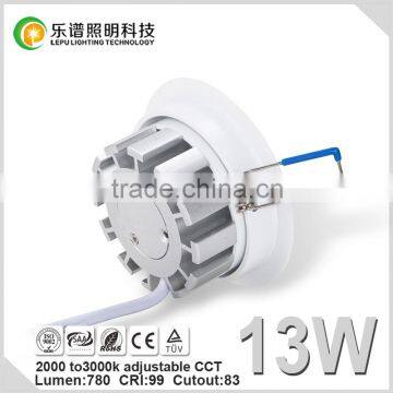 0-10V CCT Dimming 2000-3000K Adjustable COB Downlight 13W photo-4