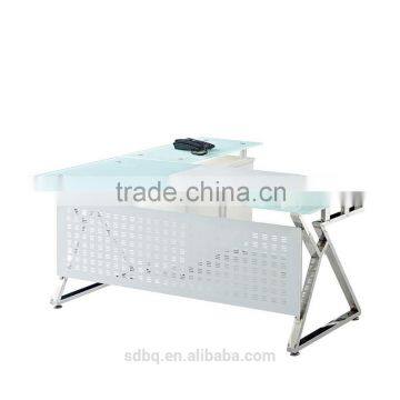 XPT-D0510 Executive office glass chrome desks workstaion table 2-drawers