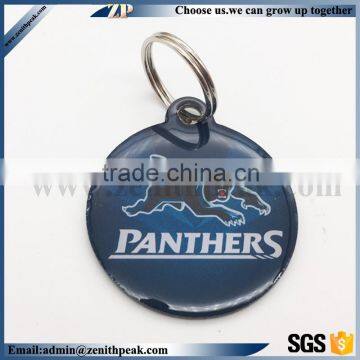 Double printing LOGO cheap dog tags with key ring