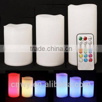 Hot sale color changing flameless led candle with remote control, led wax candle light