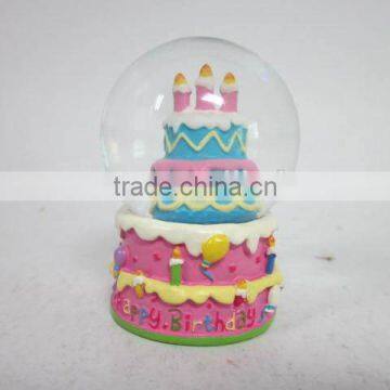 45mm snow global water ball with ceramic base and cake inside