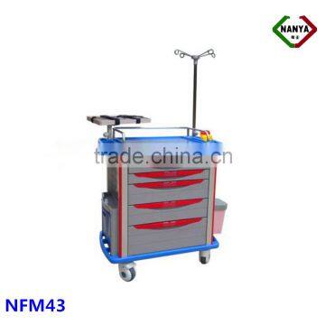 NFM43 Durable Metal Frame Hospital Storage Drawers Cart