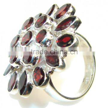 Multi Gemstone Natural Garnet Ring, 925 Sterling Silver Wholesale Best Price photo-2