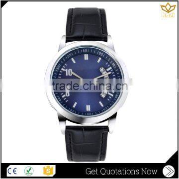 China supplier black leather belt wateproof alloy watchcase quartz bracelet watch Y022