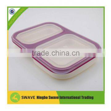100% Food Grade Silicone Lock Picnic Sandwich Lunch Box ,fast food box