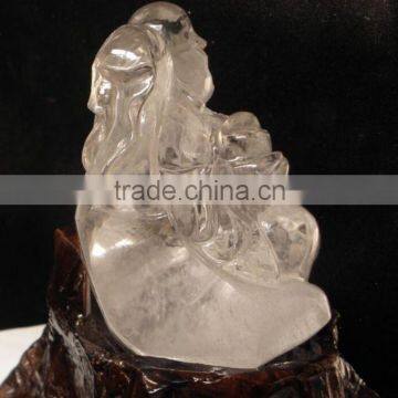 Natural Religious Crystal Carving Figure of Buddha photo-2