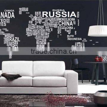 Letter DIY world map vinyl wall sticker, enjoy it!