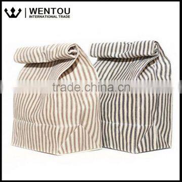 Wholesale Waxed Striped Lunch Bag