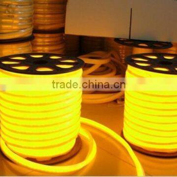 waterproof IP65 LED neon lighting yellow color led flex tube holiday light led neon rope light