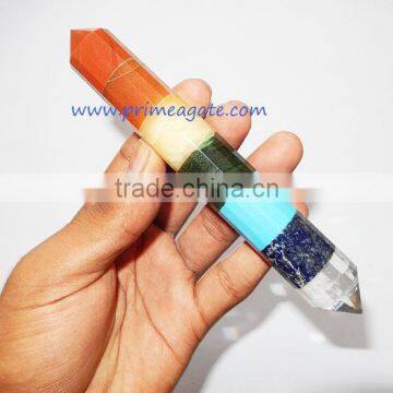 Chakra Stones Double Point Faceted Massage Wands