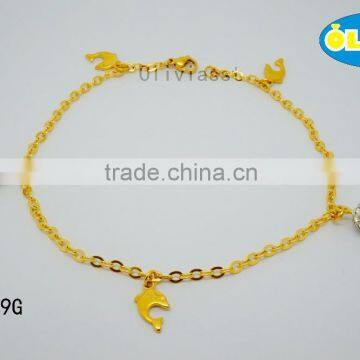 Olivia Jewelry Top quality stainless steel gold plated anklet
