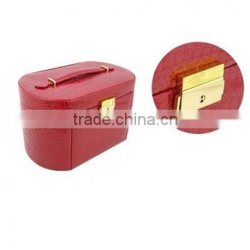 Cosmetic storage box with chic crocodile pattern pu leather