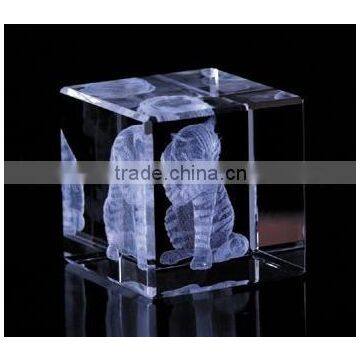 blank crystal block cube in different shapes for 3D laser engraving