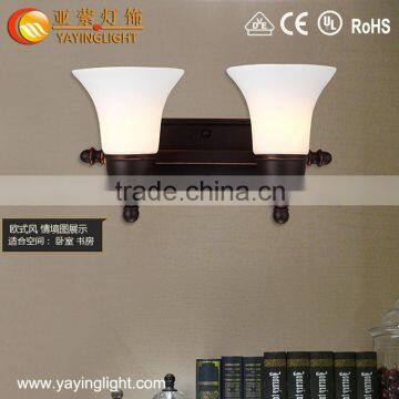 European Antique Looking Luxury Indoor Decoration Glass Wall Lamps,Retro Iron Wall Lamp