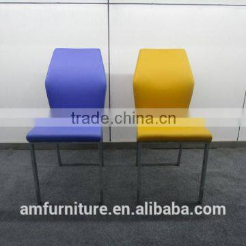 Comfortable Modern Design Pvc Seat Power Coating White Legs Dining Chairs