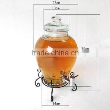 12L Glass Beverage Dispenser With Faucet and Metal Stand photo-3
