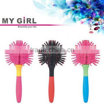 2016 My Girl new 3in1 3D shaped ball hair brush Style Blow Drying straightener Salon Heat personalized private label hair brush