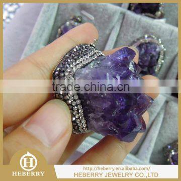 Amethyst Geode Charming natural pendant with high quality and fashion rhinestone and diamond