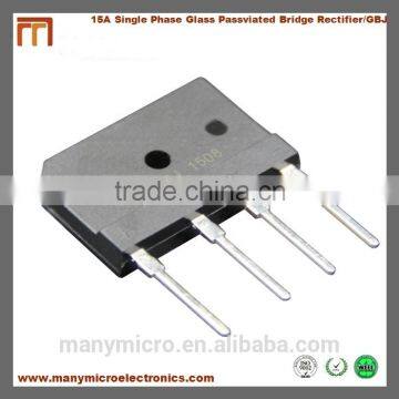 15A Single Phase Glass passivated Bridge Rectifier GBJ1508/ GBJ For Amplifier