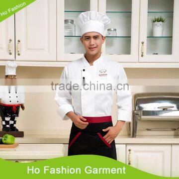 customized with good quality double breasted chef kitchen uniform fabric