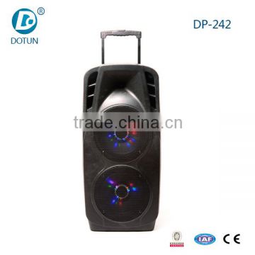 Double 10 inch bluetooth wireless remote active portable usb speakers with light