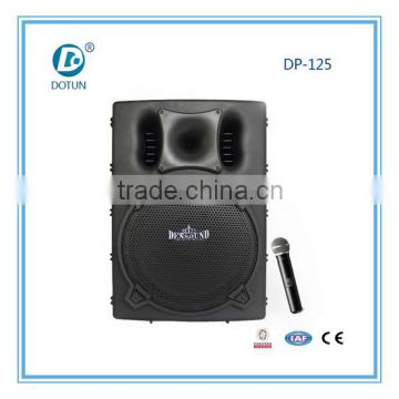 15 inch active stage professional bluetooth speaker with wireless microphone DP-125