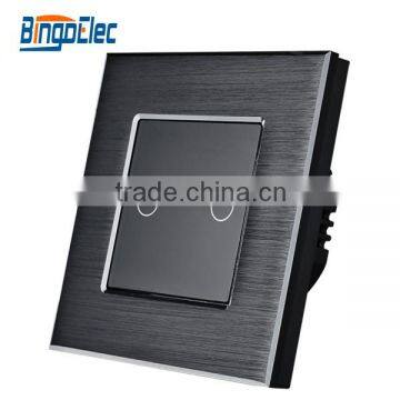 UK 2 Gang Toughened Glass Panel Touch Pad Switches