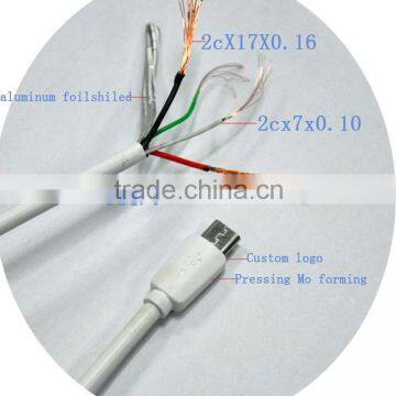 White and black color high speed mirco usb cable