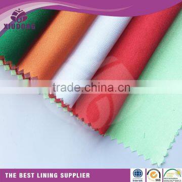 100% polyester bright woven plain dyed silk touched satin fabric with color swatch wholesale lining fabric