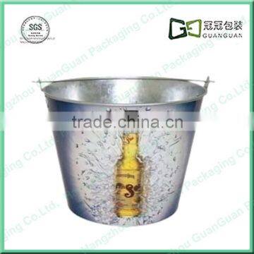 0.28mm Tinplate Material CMYK Printed Small Metal Ice Bucket