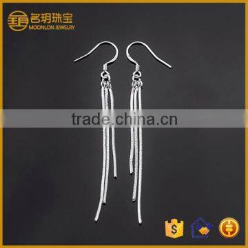 Silver plated fashion earring jewellery long cartilage earrings fashionable imitation jewelry for daily wear