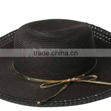 wholesale hat blcak beach lady hat paper straw hat