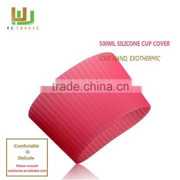 Hot Sell Eco-Friendly silicone coffee cup cover Heat Resistant silicone drink cup cover