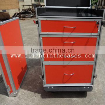 4 drawer flight case plywood case red