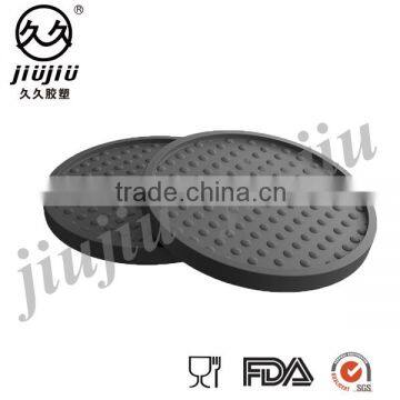 Silicone Drink Coaster Bar Size With Good Grip & Deep Spill Tray Black