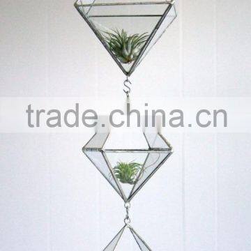 Various designs hanging glass globe terrarium, terrarium decoration, geometric glass terrarium - Diamond shape