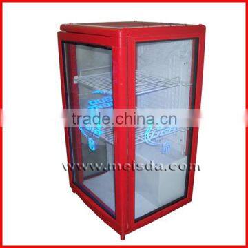 Three side with glasses Beverage Refrigerator, Display Fridge