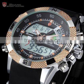Mens LCD Day Date Quatrz Digital Military Outdoors Shark Sport Watch photo-3
