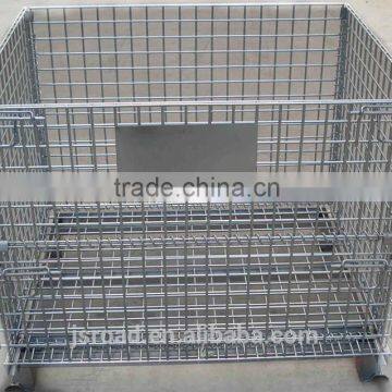 Collapsible Welded Metal Mesh Box Foldable Wire Mesh Container Handling Basket Manufacturer photo-2